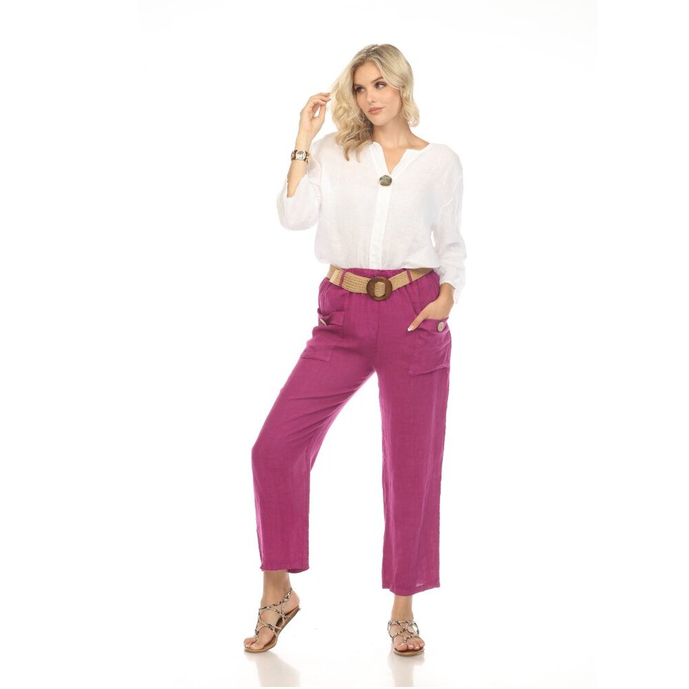Grape Pant with Bamboo belt and Pockets